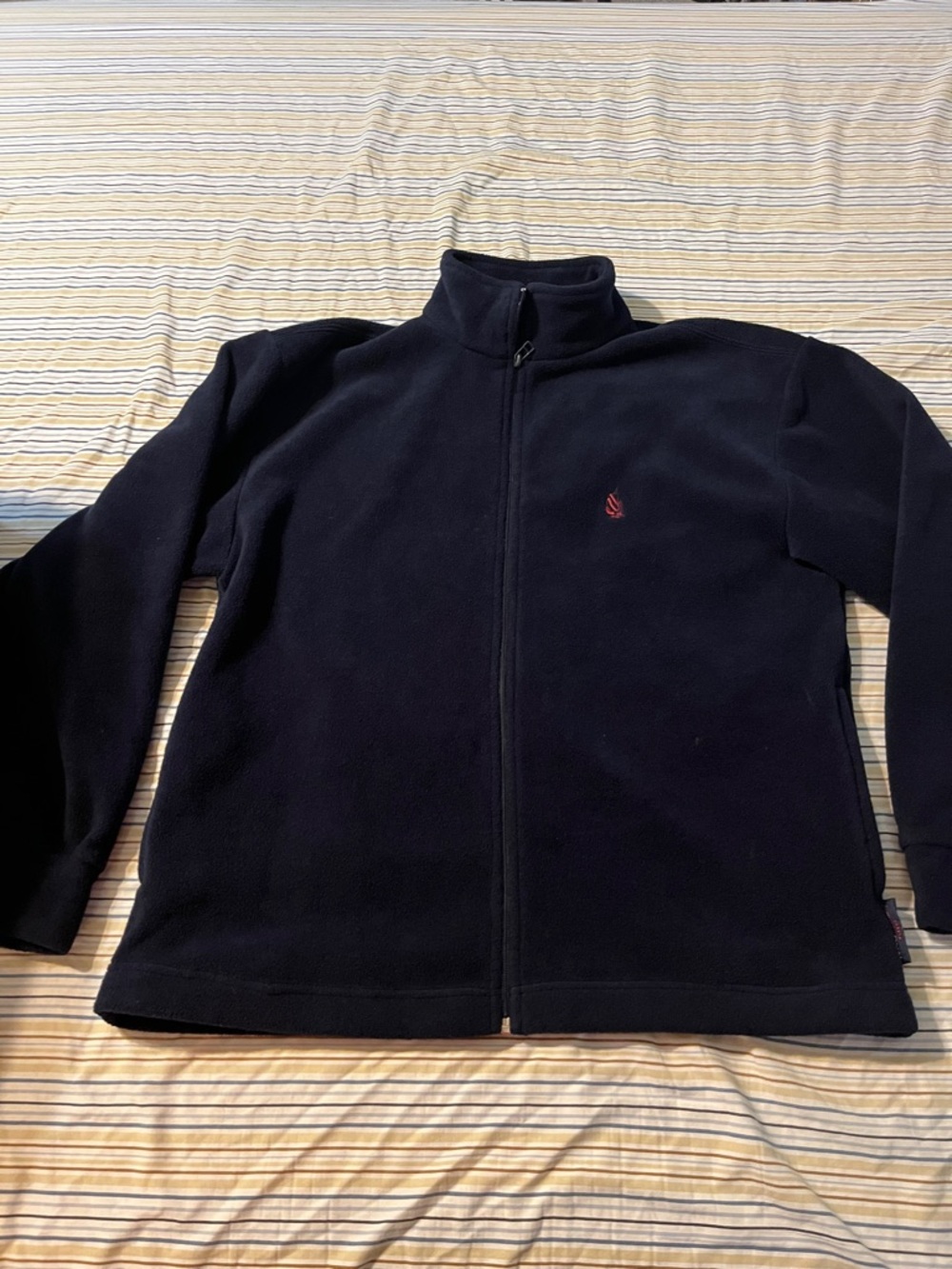 Nautica Navy Full-Zip Fleece Jacket with Red Logo